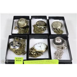 6 ASST. NEW MINI POCKET WATCHES ON CHOICE