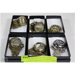 6 ASST. NEW MINI POCKET WATCHES ON CHOICE