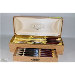 GLOW HILL VINTAGE CARVING SET WITH SHARPENER & 6