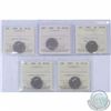 Image 1 : 1980, 1981, 1983, 1986 and 1993 Canada 5-cent ICCS Certified SP-66. 5pcs