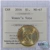 Image 1 : 2016 Canada $1 Women's Vote ICCS Certified MS-67