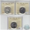 Image 1 : 1964, 1991 and 1999 Canada 50-cents all ICCS Certified MS-64. 3pcs