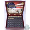 Image 1 : United States Presidential Dollar Coin Collection box. Beautiful Engraved Cherry-Wood Finish Box to 