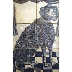 A Dutch Delft six tile panel, late 18th/early 19th Century, probably Dutch, the tiles painted wit...