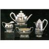 Image 1 : A Victorian four piece silver tea service, in the Regency style with reeded finials, covers, spou...