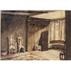 Image 1 : 20th Century English School. An interior scene of the dining room at Haddon Hall, watercolour, 25...