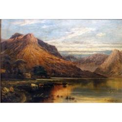 W. Mellor. View of a loch within a landscape, oil on canvas, signed lower right, 49cm x 74cm, 19[...