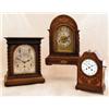 Image 1 : An Edwardian mahogany mantel clock, the 4[3/4]" enamelled dial, inscribed "John Mason/ Rotherham...