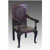 Image 1 : A late 17th Century oak wainscote chair, the slightly wavy top rail with rosette carving above a...