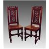 Image 1 : A pair of George III oak side chairs, early 19th Century, the pierced top rail and pierced rectan...