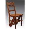 Image 1 : A Victorian Gothic metamorphic chair, circa 1870, the top rail with quatrefoil piercing above tur...