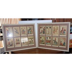 Framed Painted Midieval Cards (2)