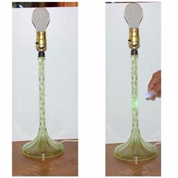 Uranium Glass Electric Lamp