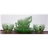 Image 1 : Lot Green Glass Cups and Saucers