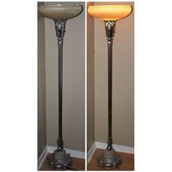 1940's Metal & Marble Base Floor Lamp