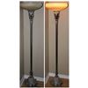 Image 1 : 1940's Metal & Marble Base Floor Lamp