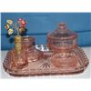 Image 1 : Pink Glass Dresser Set