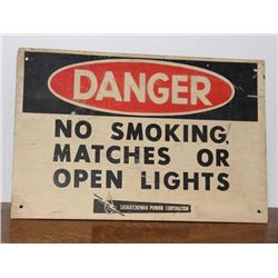 Danger No Smoking Metal Sign