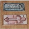 Image 1 : 1986 $2 bill and 1954 $5