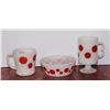 Image 1 : Lot Red Dot Milk Glass