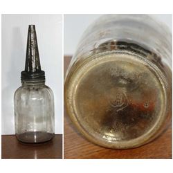 Old Filler Oil Bottle From Service Station