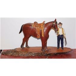 Folk art Man and Horse