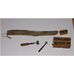 Powder Measures, 2 Cartridge Boxes, Marbles Jointed Rifle Rod Cleaning Kit