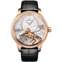 Jaquet Droz  Les Ateliers D&#039;Art Petite Heure Minute Relief  Men Watch