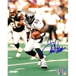 Terrell Davis Signed Denver Broncos 8X10 Photo (White Jersey Run)