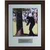 Image 1 : Phil Mickelson Unsigned 2010 Masters 11X14 Custom Leather Framed "Shot Of His Life"