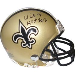 Willie Roaf Signed New Orleans Saints Riddell Mini Helmet HOF 2012