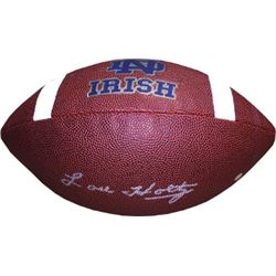 Lou Holtz Signed Notre Dame Fighting Irish Rawlings Brown Logo Football (Silver Sig)- Steiner Hologr