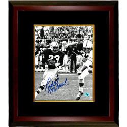 Lydell Mitchell Signed Penn State Nittany Lions 8X10 B&W Photo Custom Framed (Navy Jersey Vertical)