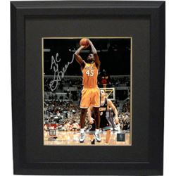 AC Green Signed Los Angeles Lakers 8X10 Photo Custom Framed (Yellow Jersey)