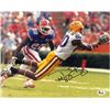 Image 1 : Dwayne Bowe Signed LSU Tigers 8X10 Photo (White Jersey Dive)