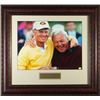 Image 1 : Jack Nicklaus Unsigned 11X14 Photo Custom Leather Framed With Palmer