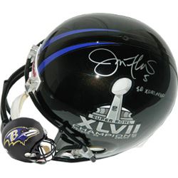 Joe Flacco Signed Baltimore Ravens Super Bowl XLVII/Ravens Full Size Replica Helmet SB XLVII MVP