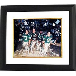 Marty Lyons Signed New York Jets Sack Exchange 16X20 Photo Custom Framed W/ 4 Signatures- PSA Hologr