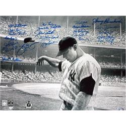 Whitey Ford Signed New York Yankees B&W 16X20 Photo Mickey Mantle Teammates W/ 21 Signatures & Jim L