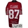 Image 1 : Dwight Clark Signed San Francisco 49Ers Red TB Pro Style Jersey W/ Embroidered Stats