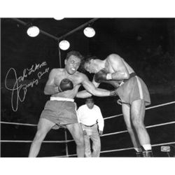Jake Lamotta Signed Vintage B&W Boxing 16X20 Photo Raging Bull (On Left)