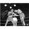 Image 1 : Jake Lamotta Signed Vintage B&W Boxing 16X20 Photo Raging Bull (On Left)