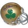 Image 1 : Daryle Lamonica Signed Notre Dame Fighting Irish Green Shamrock Logo Mini Helmet