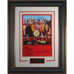 The Beatles Unsigned "Sgt Pepper's" Vintage Poster Premium Leather Framed 22X28 (Entertainment/Photo