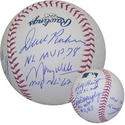 MVP Winners Signed Official Major League Baseball W/ Canseco, Shantz, Murphy, Parker, & Wills- JSA H