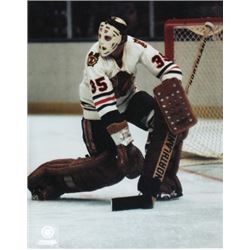 Tony Esposito Unsigned Chicago Blackhawks White Jersey 8X10 Photo