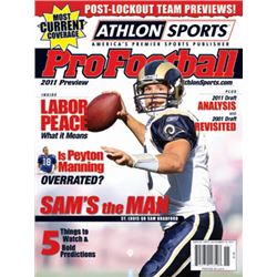 Sam Bradford Unsigned St. Louis Rams 2011 Athlon Sports NFL Pro Football Magazine Preview