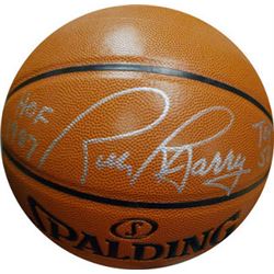 Rick Barry Signed Spalding NBA Indoor/Outdoor Basketball HOF 1987 & TOP 50 (Golden State Warriors-Si