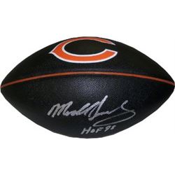 Mike Singletary Signed Chicago Bears Black Logo Football HOF 98