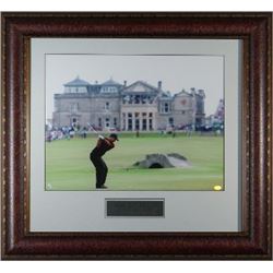 Tiger Woods Unsigned 16X20 Photo 2005 British Open Swilcan Bridge Leather Framed
